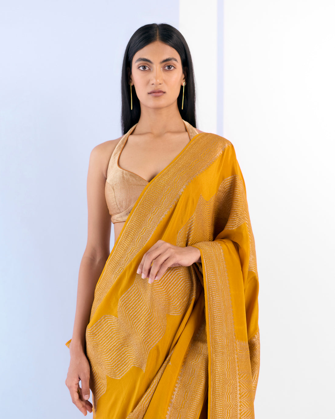 Honey Geometrical Saree 'The Line'