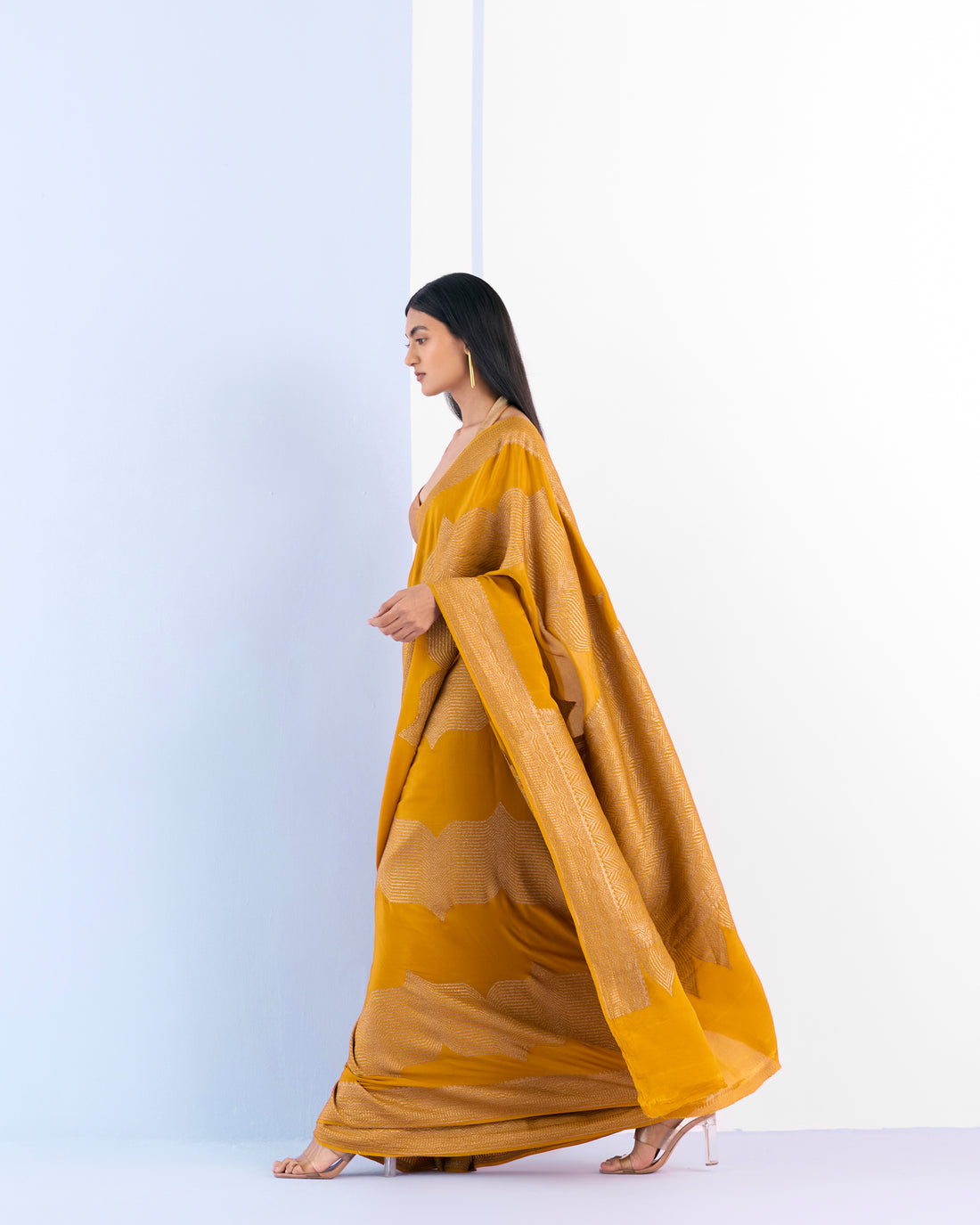 Honey Geometrical Saree 'The Line'