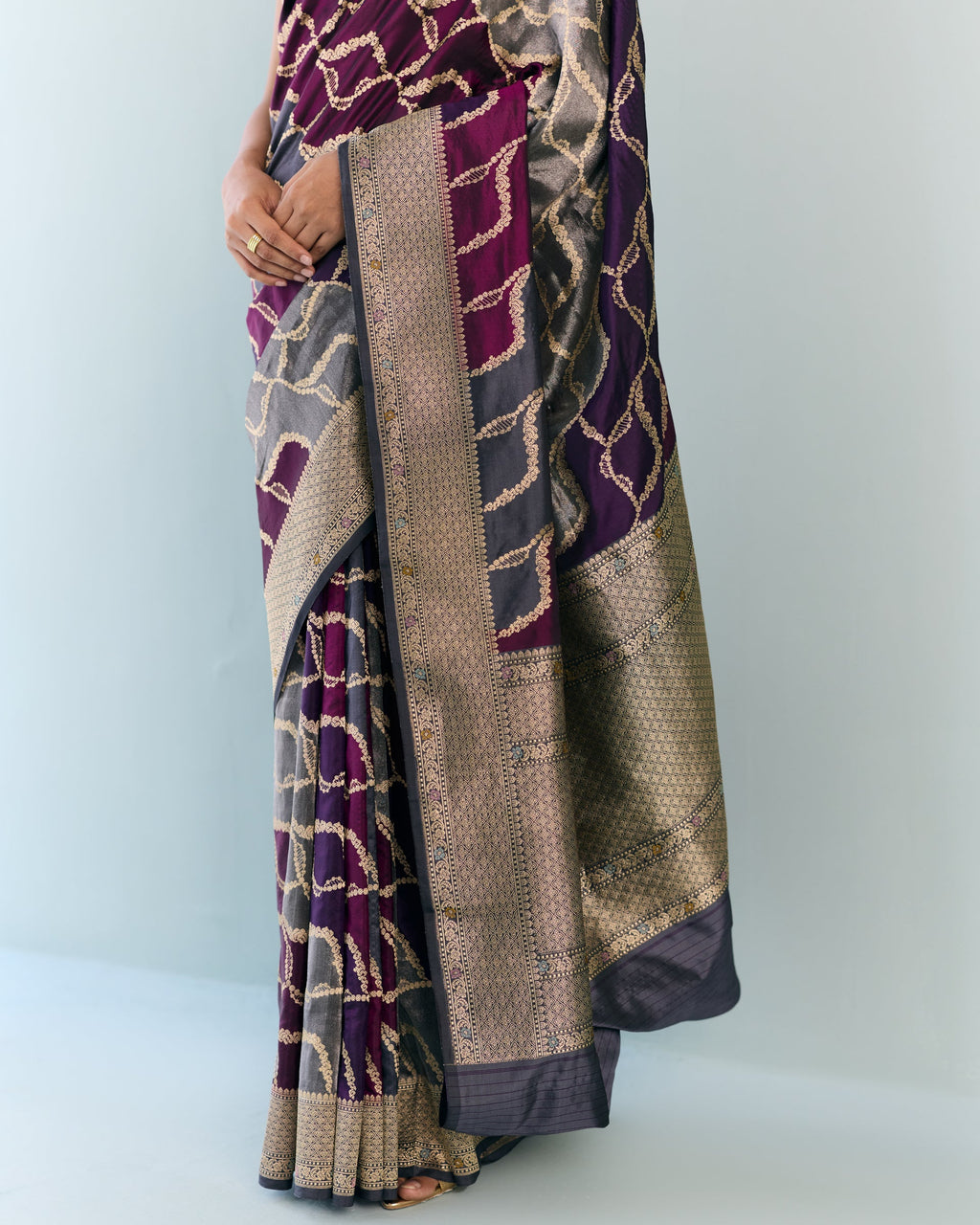 Woven Geometrical Silk Saree 'The Line'