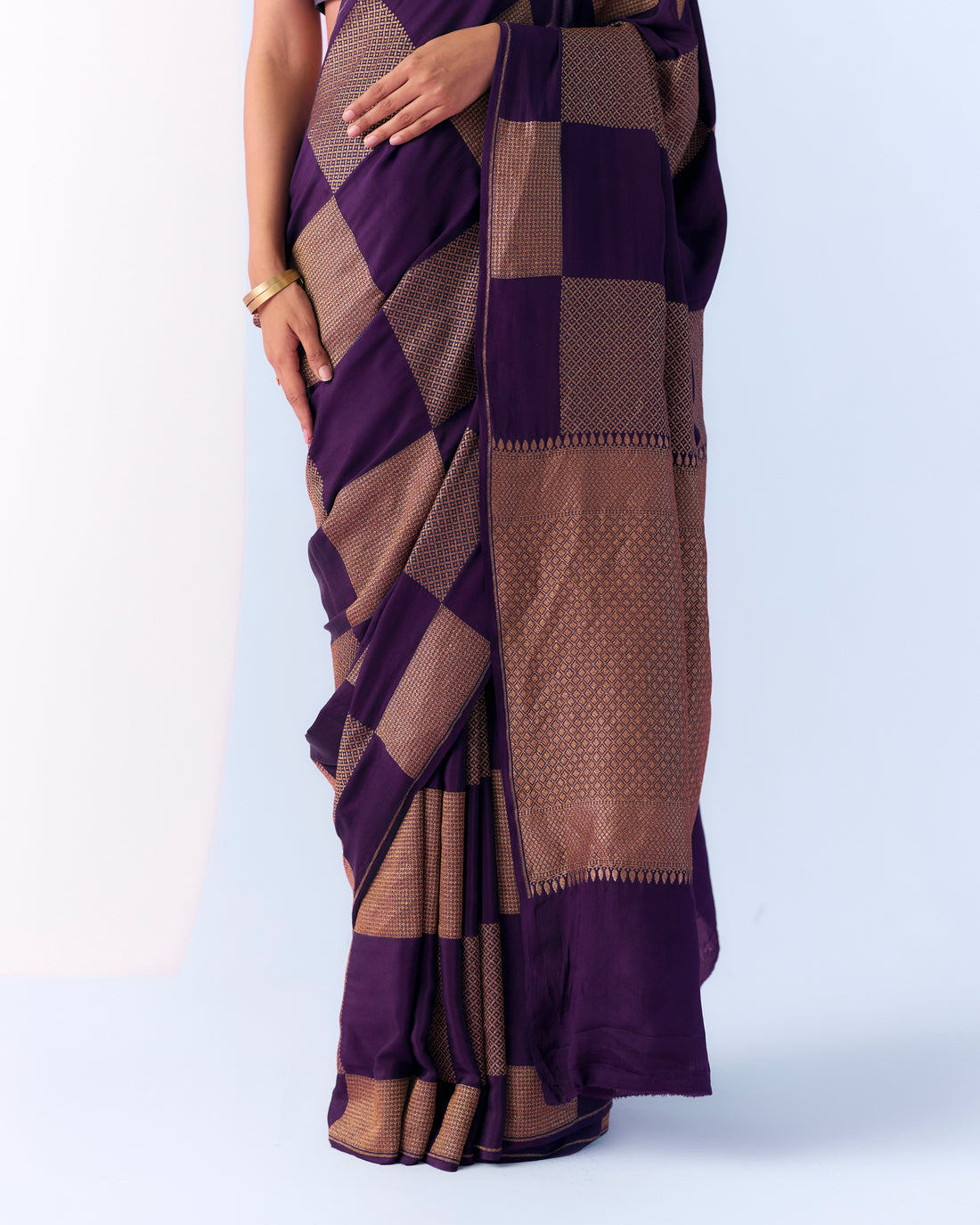 Indigo Geometrical Saree 'The Line'