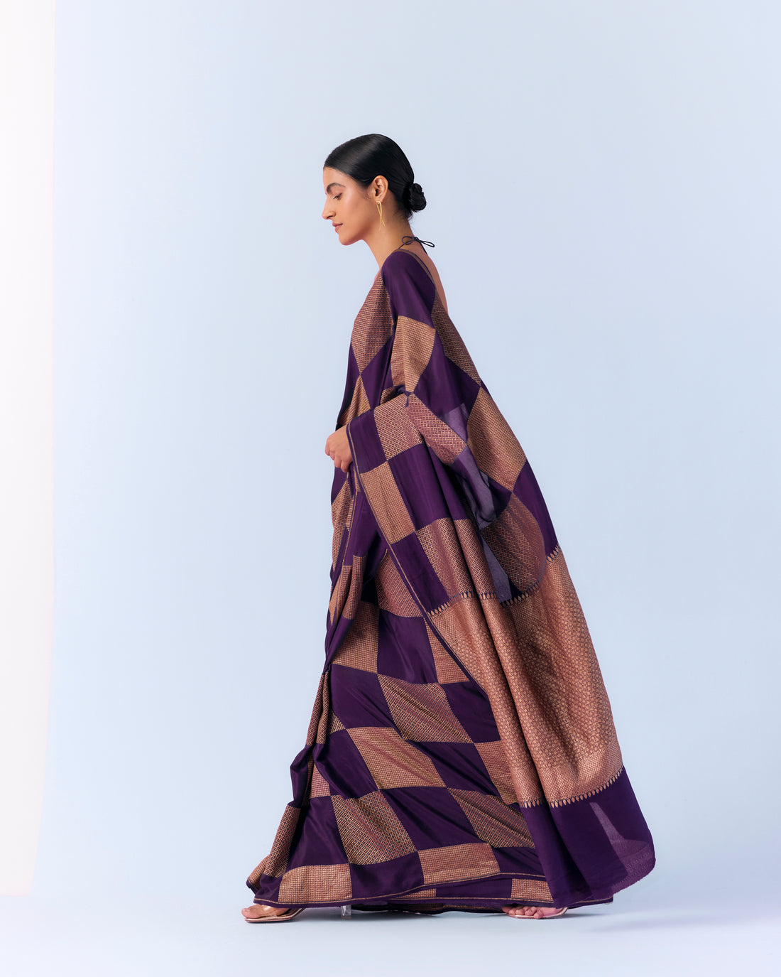 Indigo Geometrical Saree 'The Line'