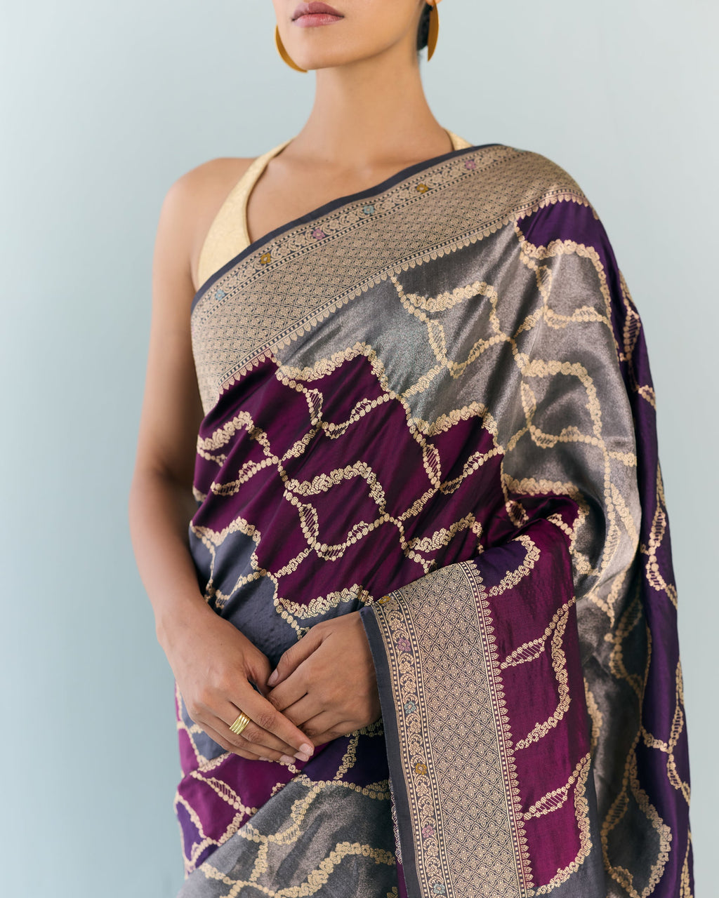 Woven Geometrical Silk Saree 'The Line'