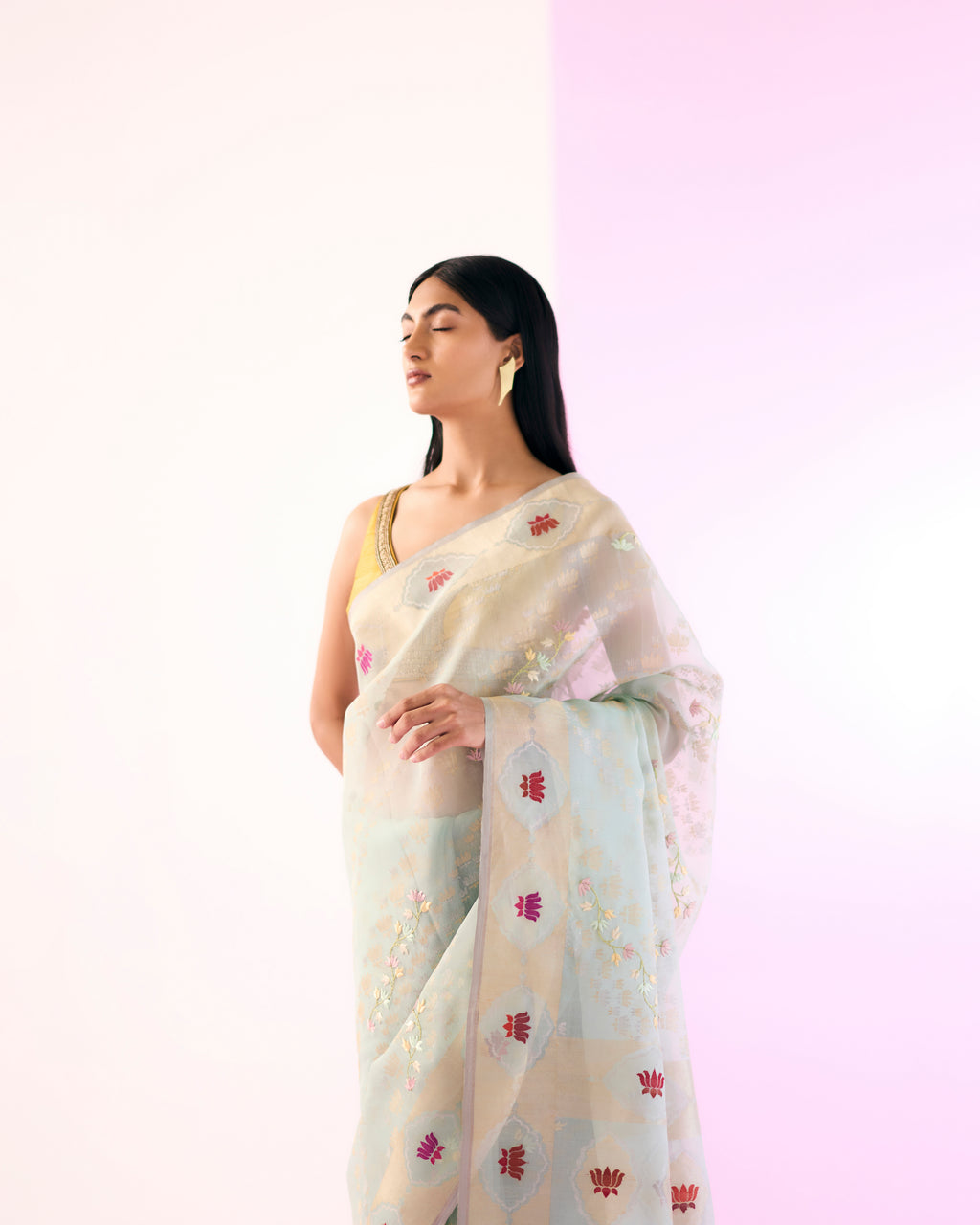 Handwoven Pure Kora Saree