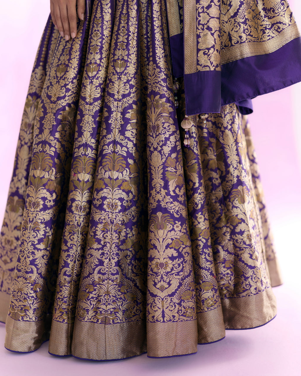 Tyrian Purple Handwoven Lehenga