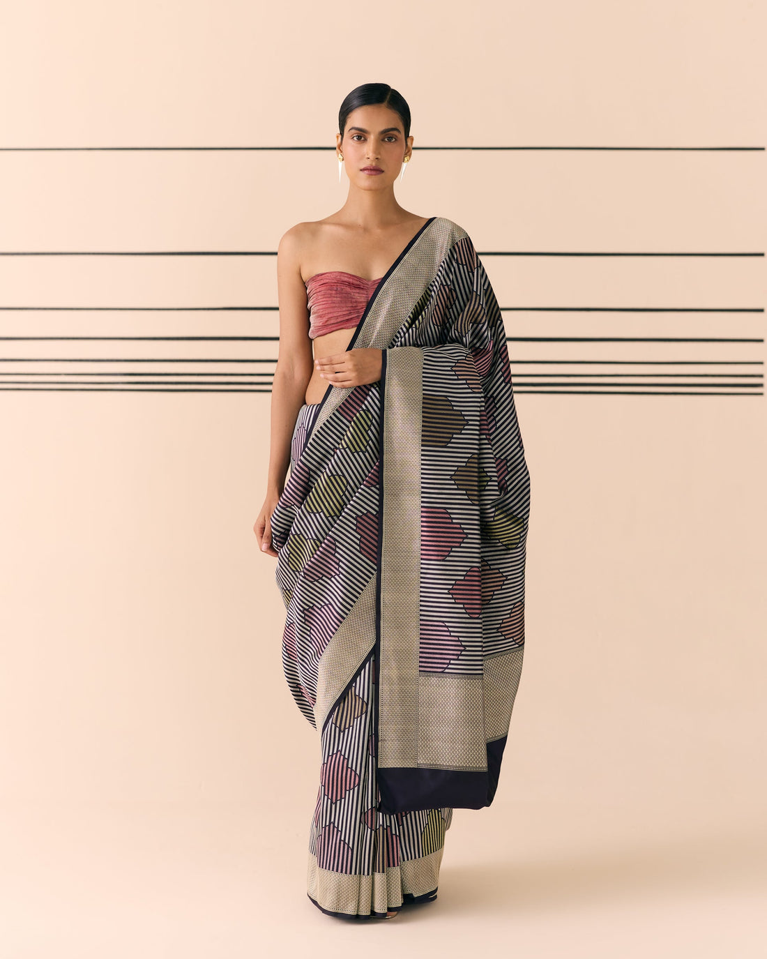 Woven Geometrical Saree 'The Line'