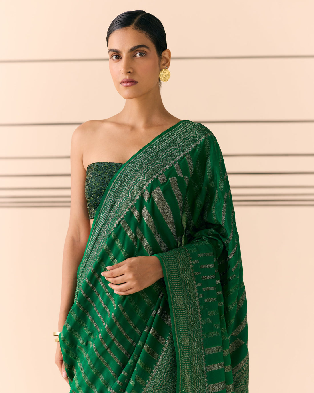 Forest Geometrical Saree 'The Line'