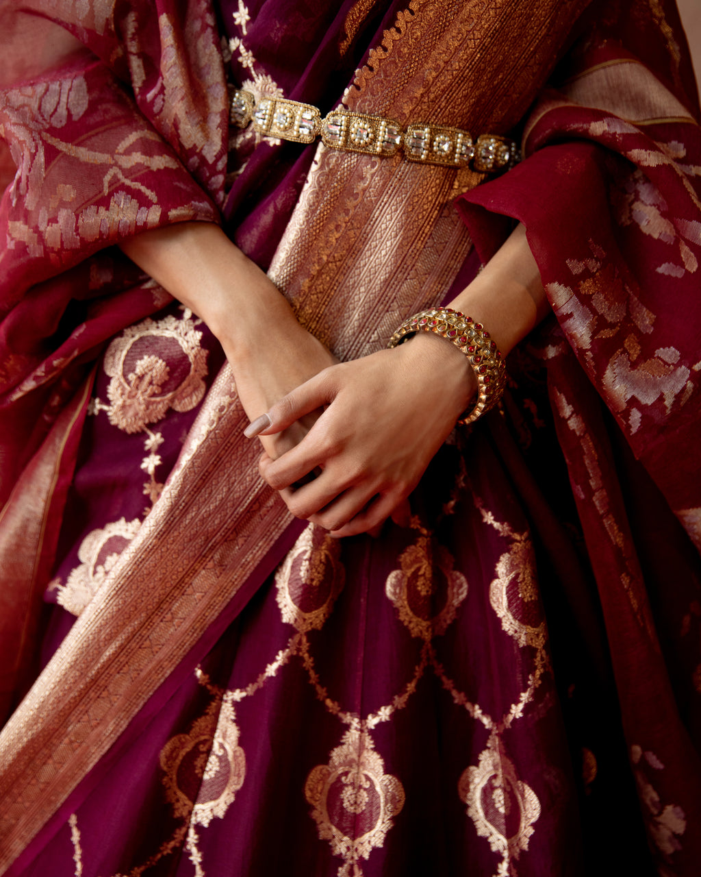 Crimson Couture Lehenga Featuring Heirloom
