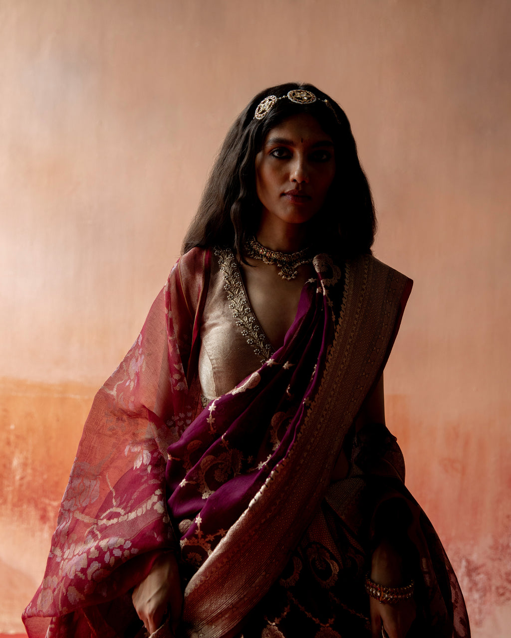 Crimson Couture Lehenga Featuring Heirloom