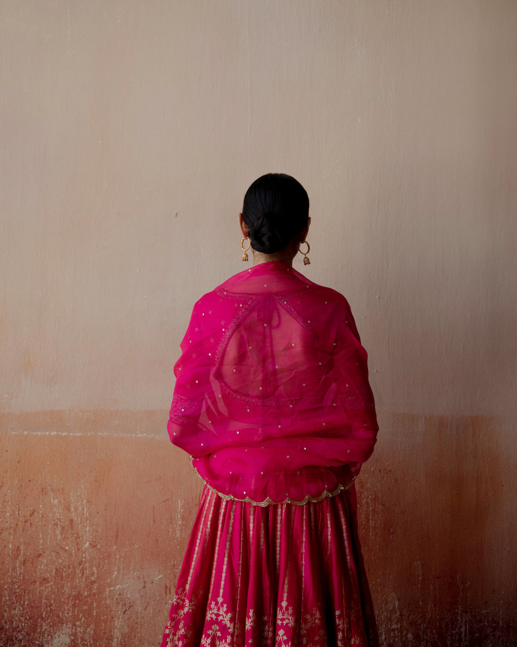 Daisy Pink Banarasi Lehenga In Silk