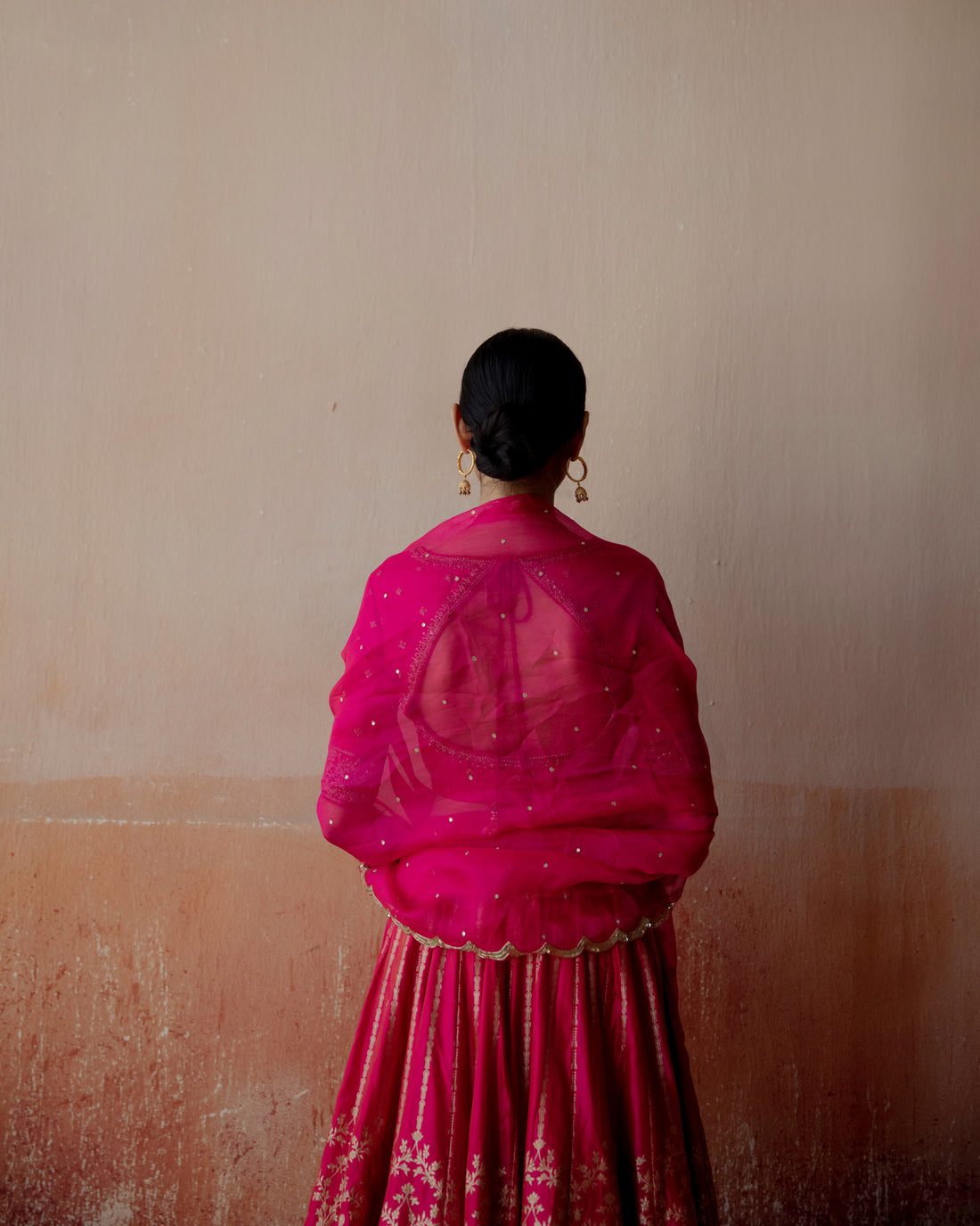 Rani pink banarasi silk lehenga