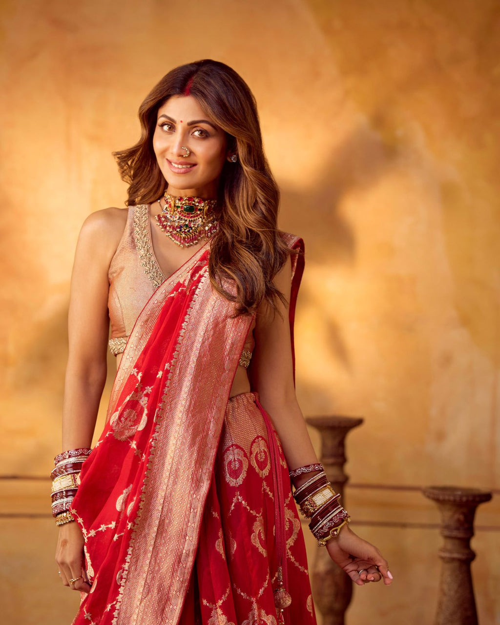 Ruby Red Lehenga Featuring Heirloom