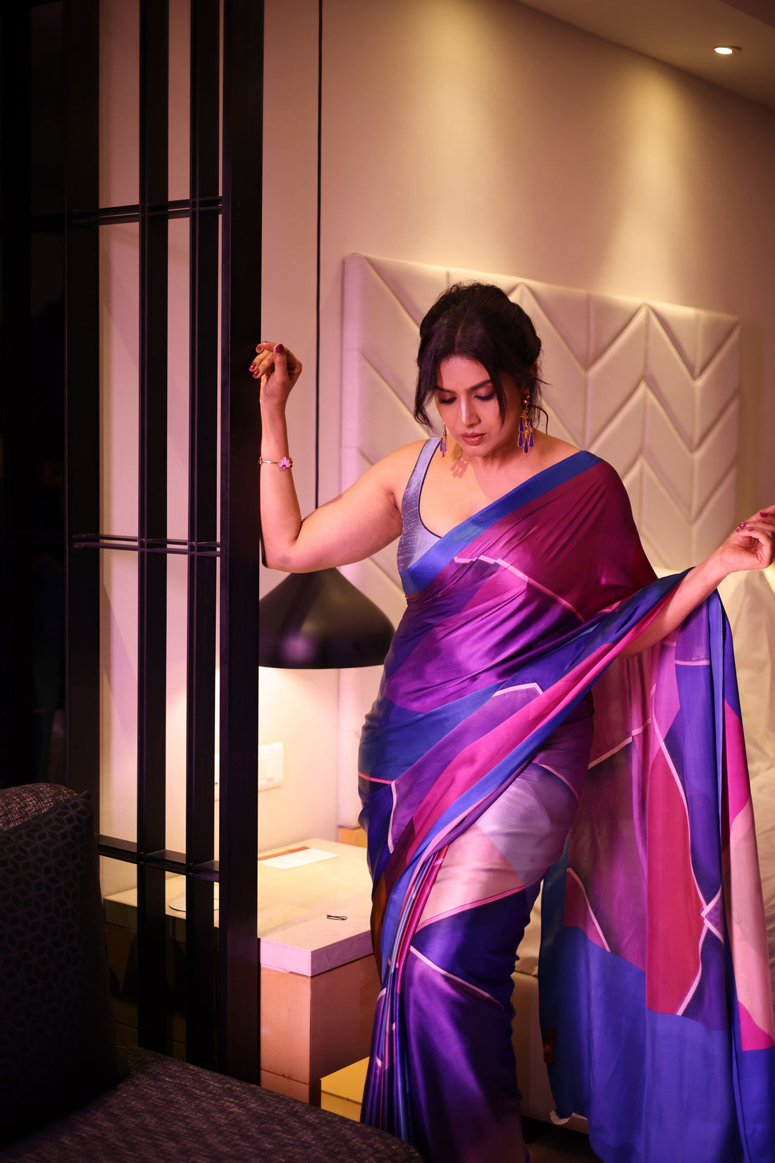 Upala Printed Saree Satin