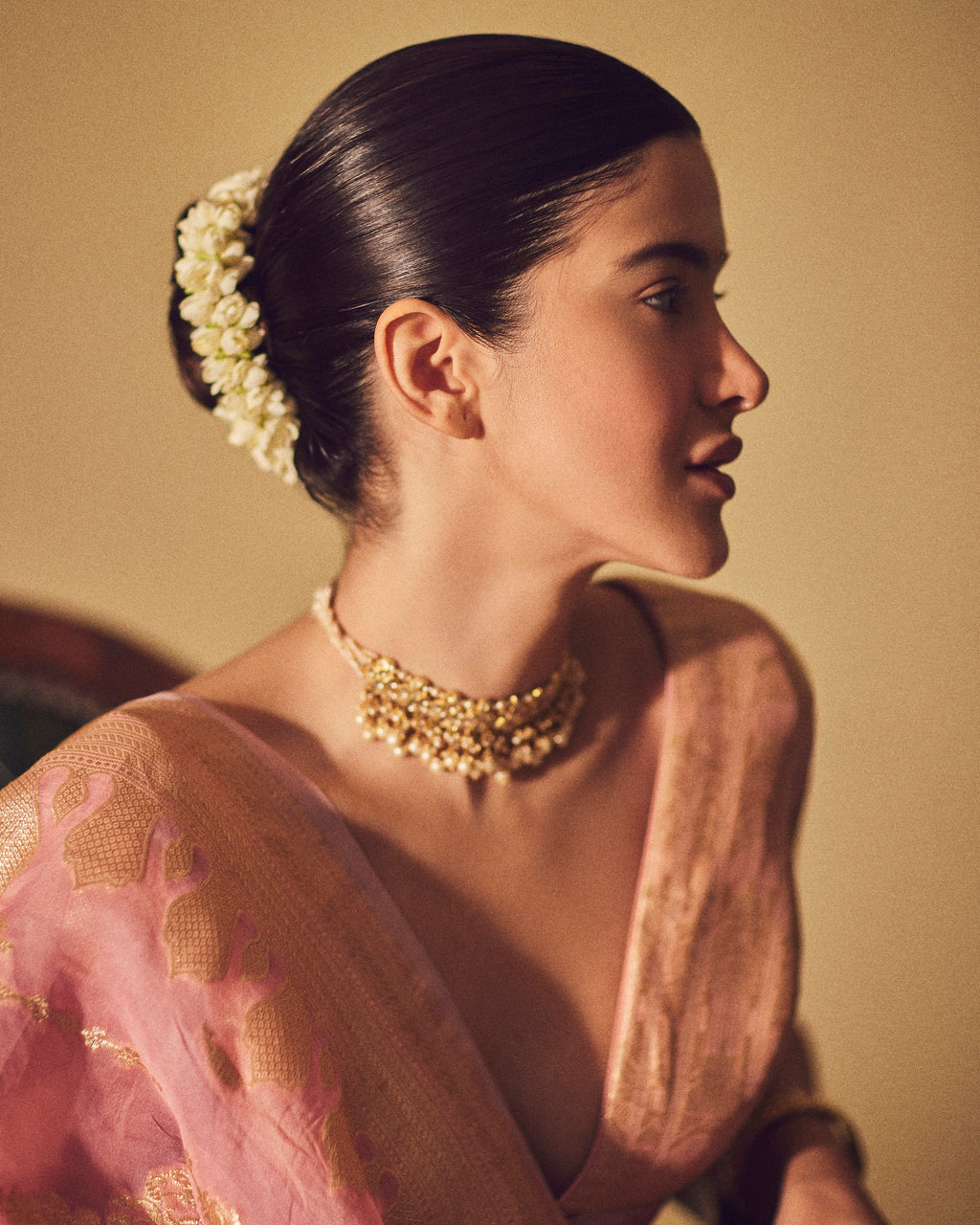 Coral Cream Hawa Mahal Lehenga