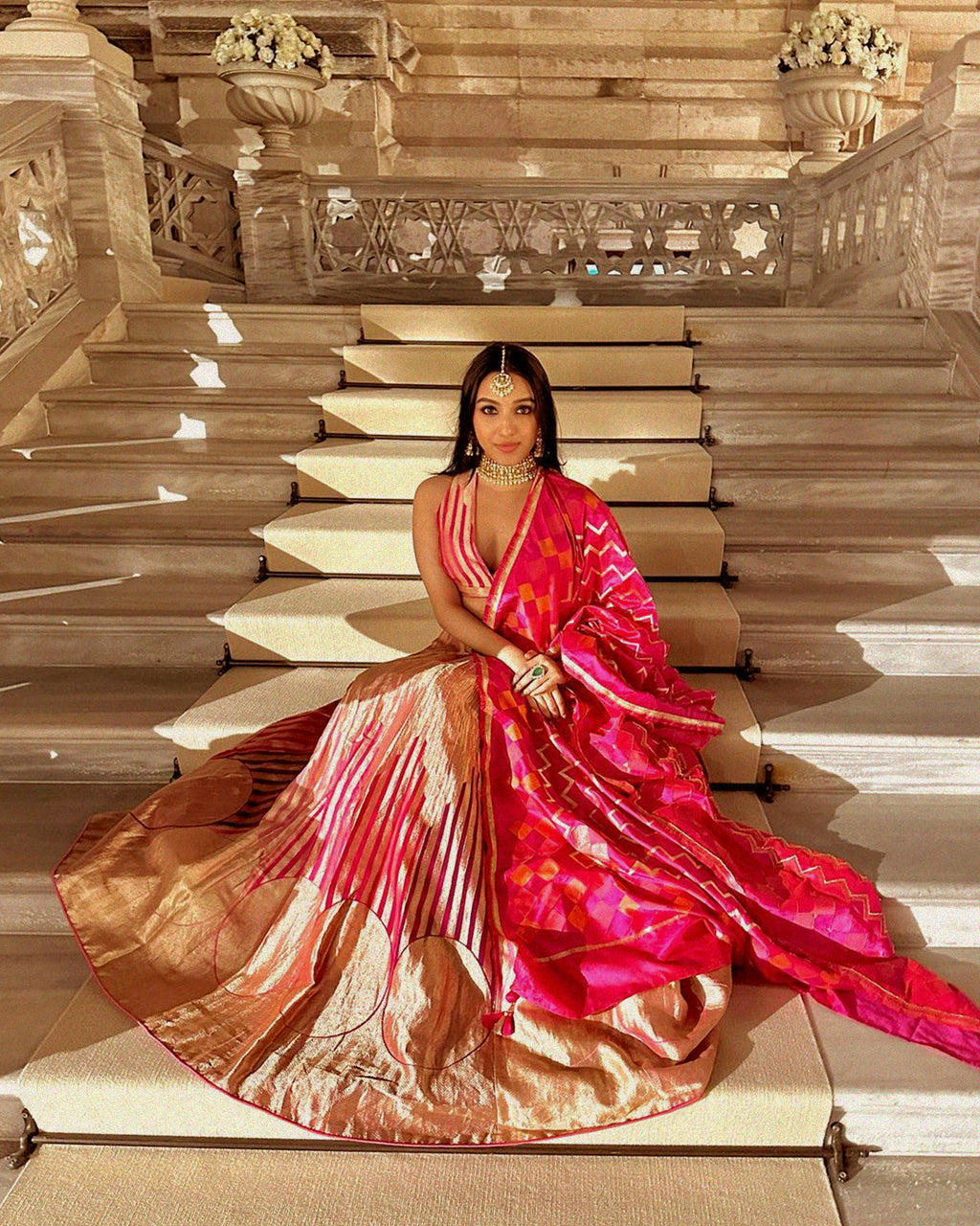 Allure Pink Kora Lehenga