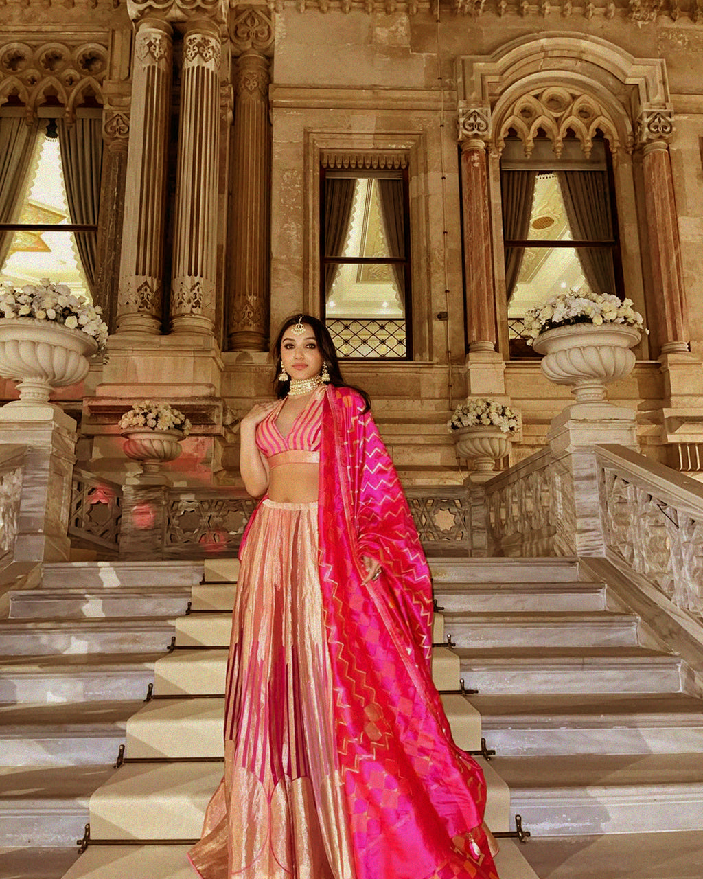 Allure Pink Kora Lehenga