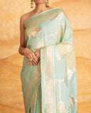 Light Peach Georgette Saree