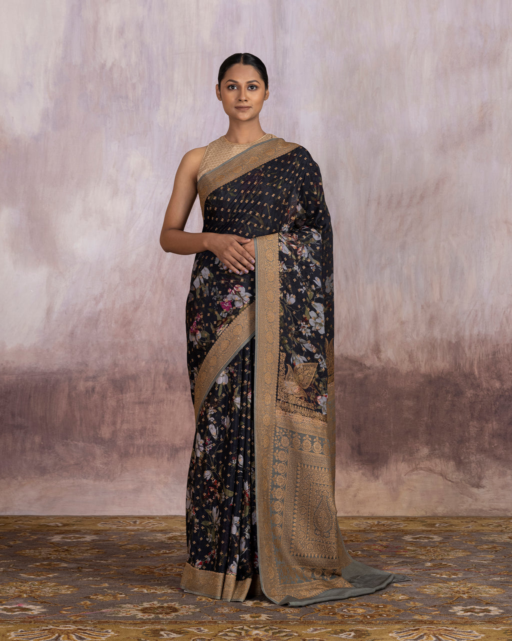 Lavani Buti Digital Printed Saree Crape