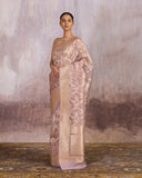 Golden Zari Floral Jaal Saree Pure Kora