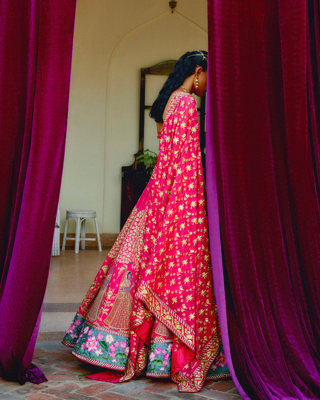 Pink Pure Raw Silk Lehenga