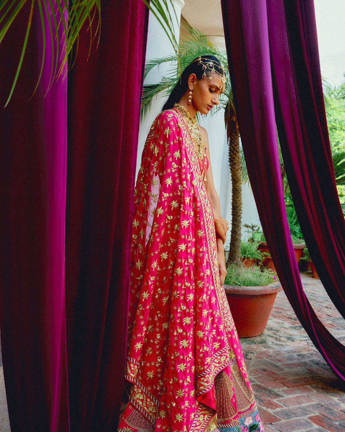 Pink Pure Raw Silk Lehenga