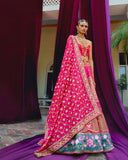 Pink Pure Raw Silk Lehenga