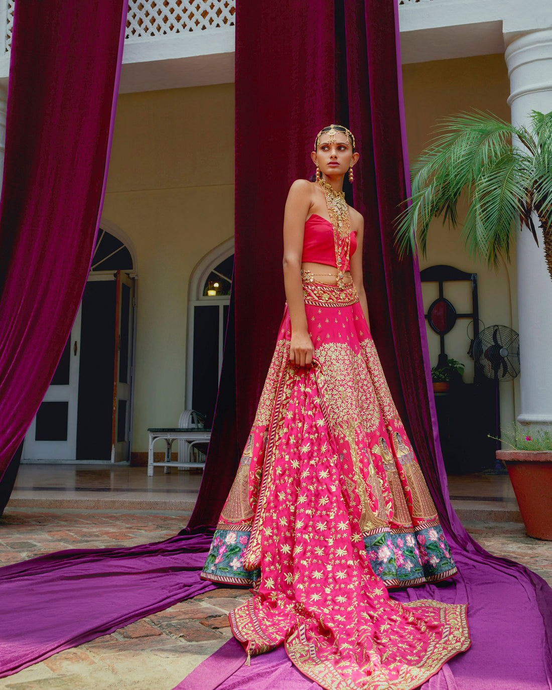 Pink Pure Raw Silk Lehenga