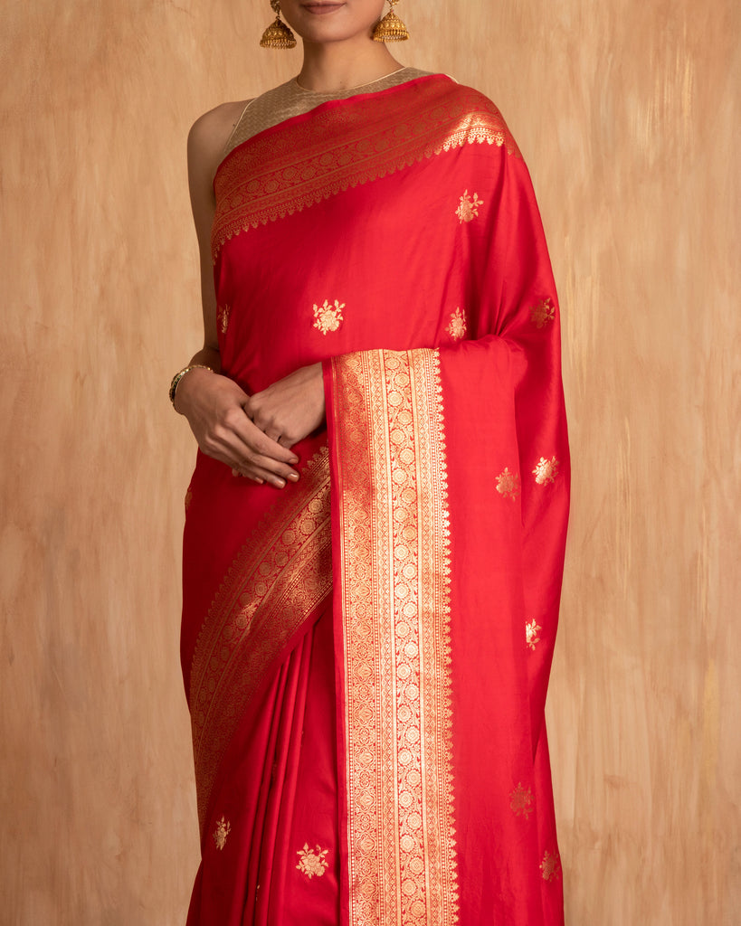 Lavani Buti Handwoven Saree Puna Silk