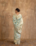 Daivika Jangala Meenakari Silk Saree | Aqua & Gold