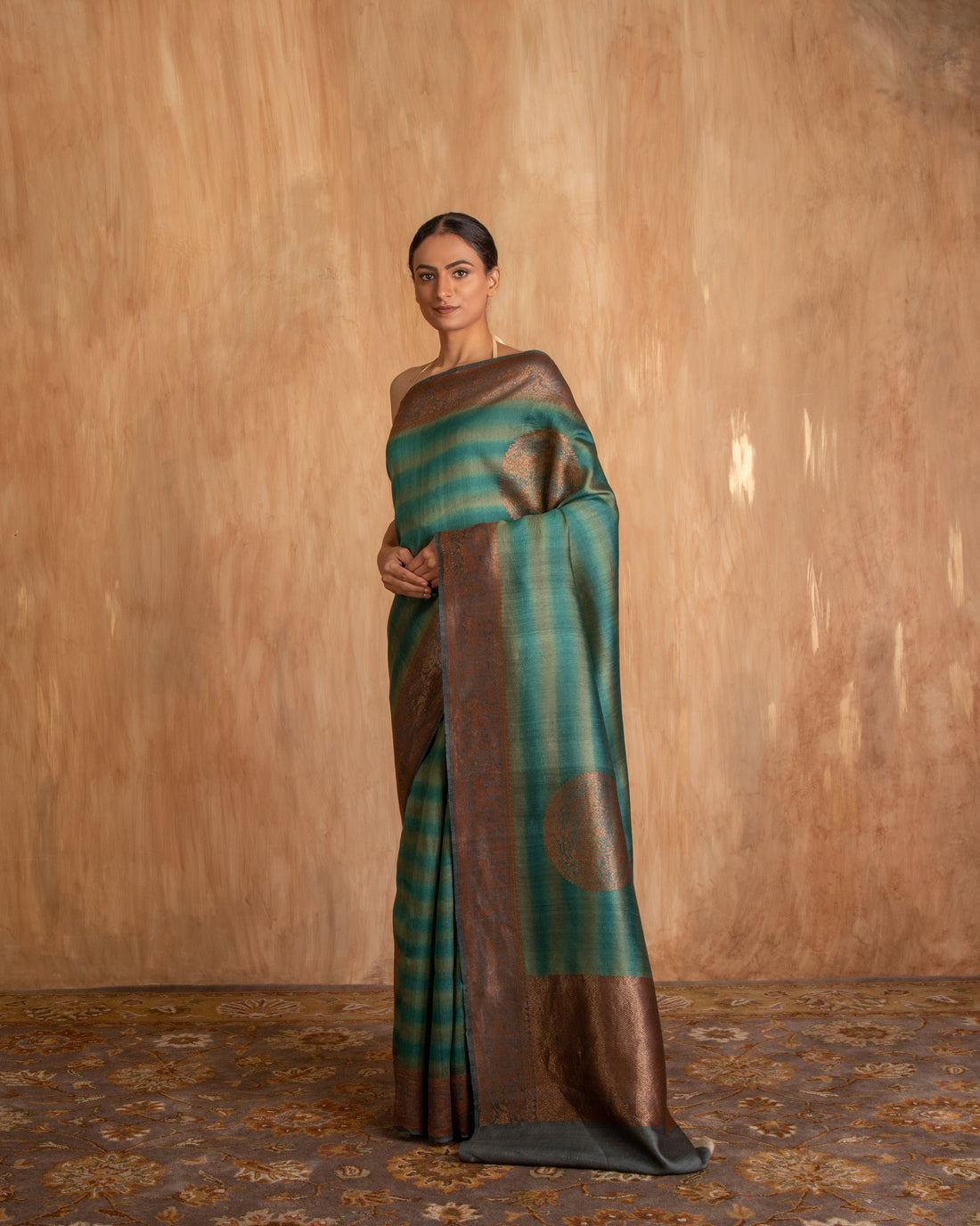 Lavani Buti Saree Desi Tusser