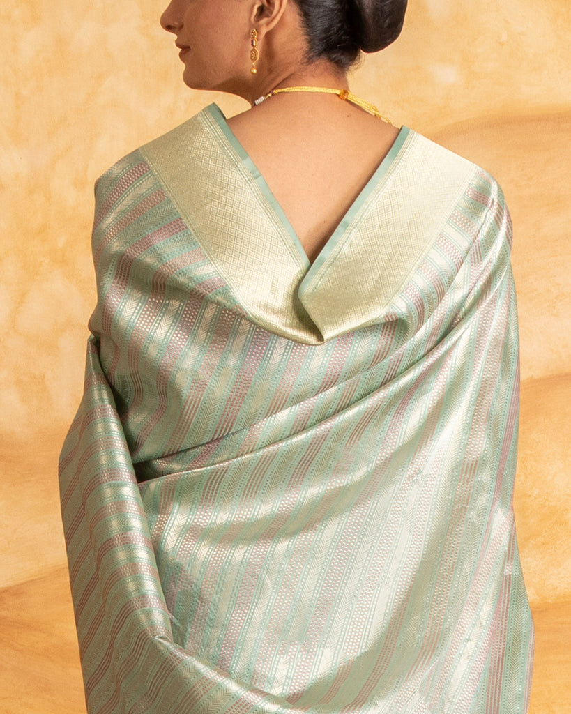 Nitya Stripe Weave Saree  Silk