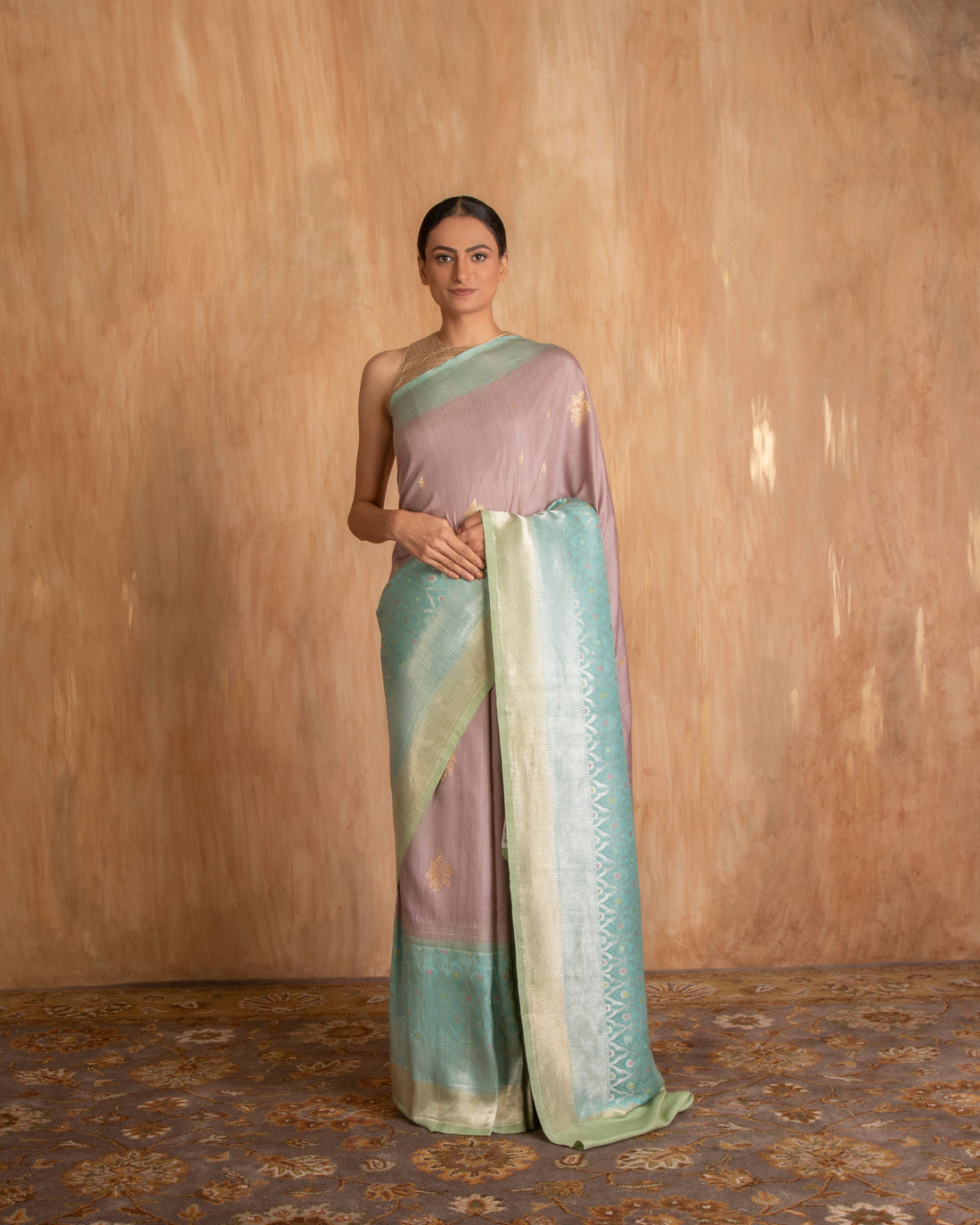Lavani Buti Saree Tusser Georgette