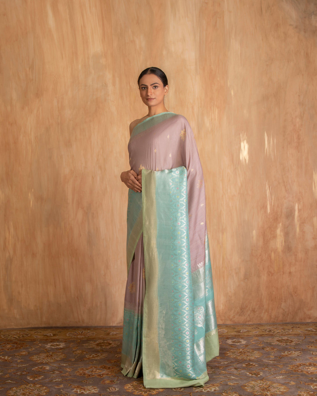 Lavani Buti Saree Tusser Georgette