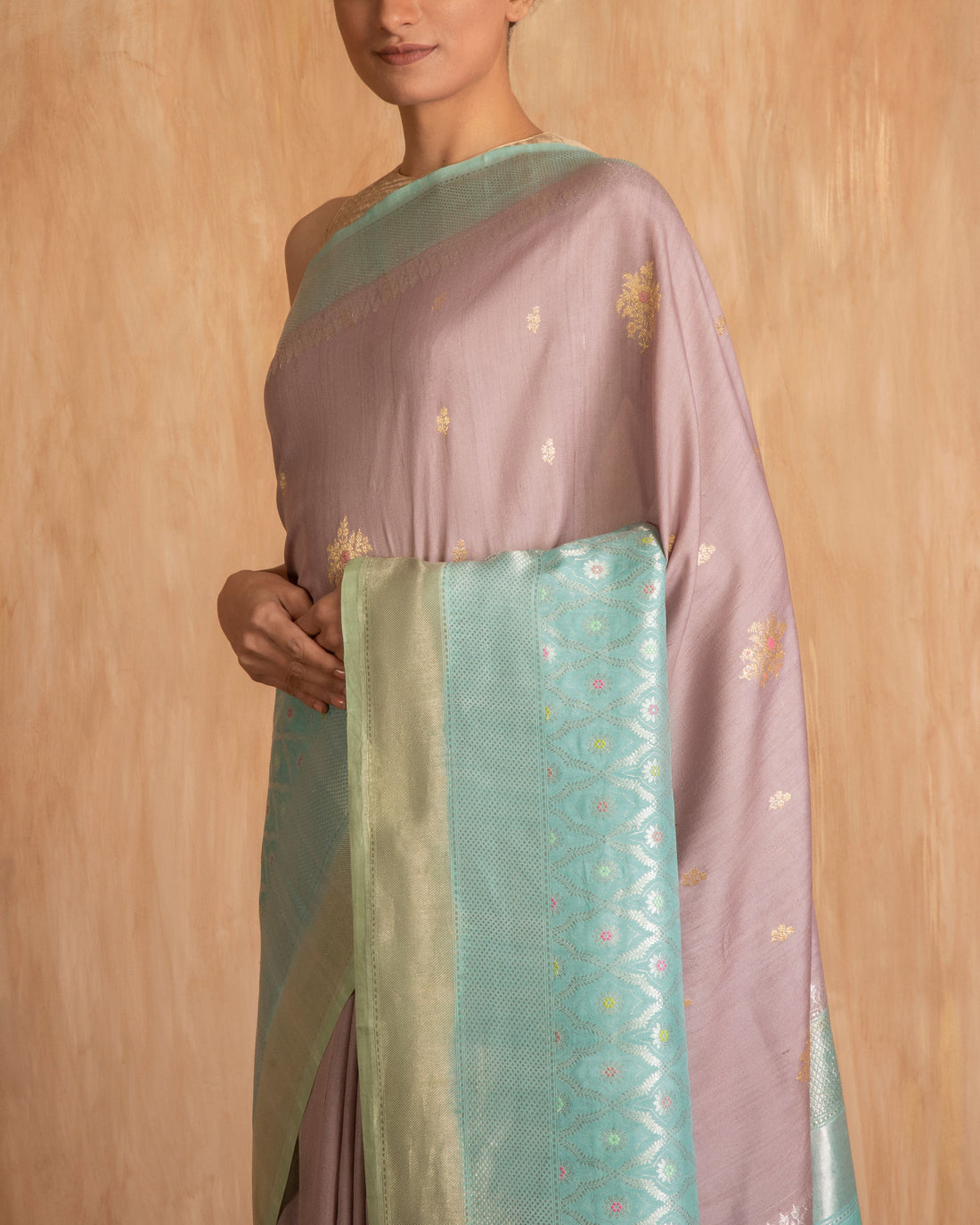 Lavani Buti Saree Tusser Georgette