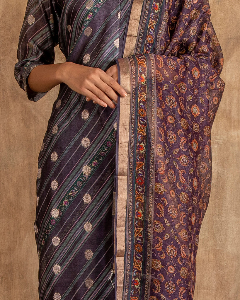 Ladies Chanderi Silk dress material Suit at Rs.950/Piece in delhi offer by  Ramji Dass Jitesh Kumar