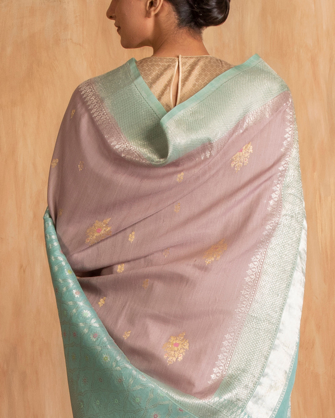 Lavani Buti Saree Tusser Georgette