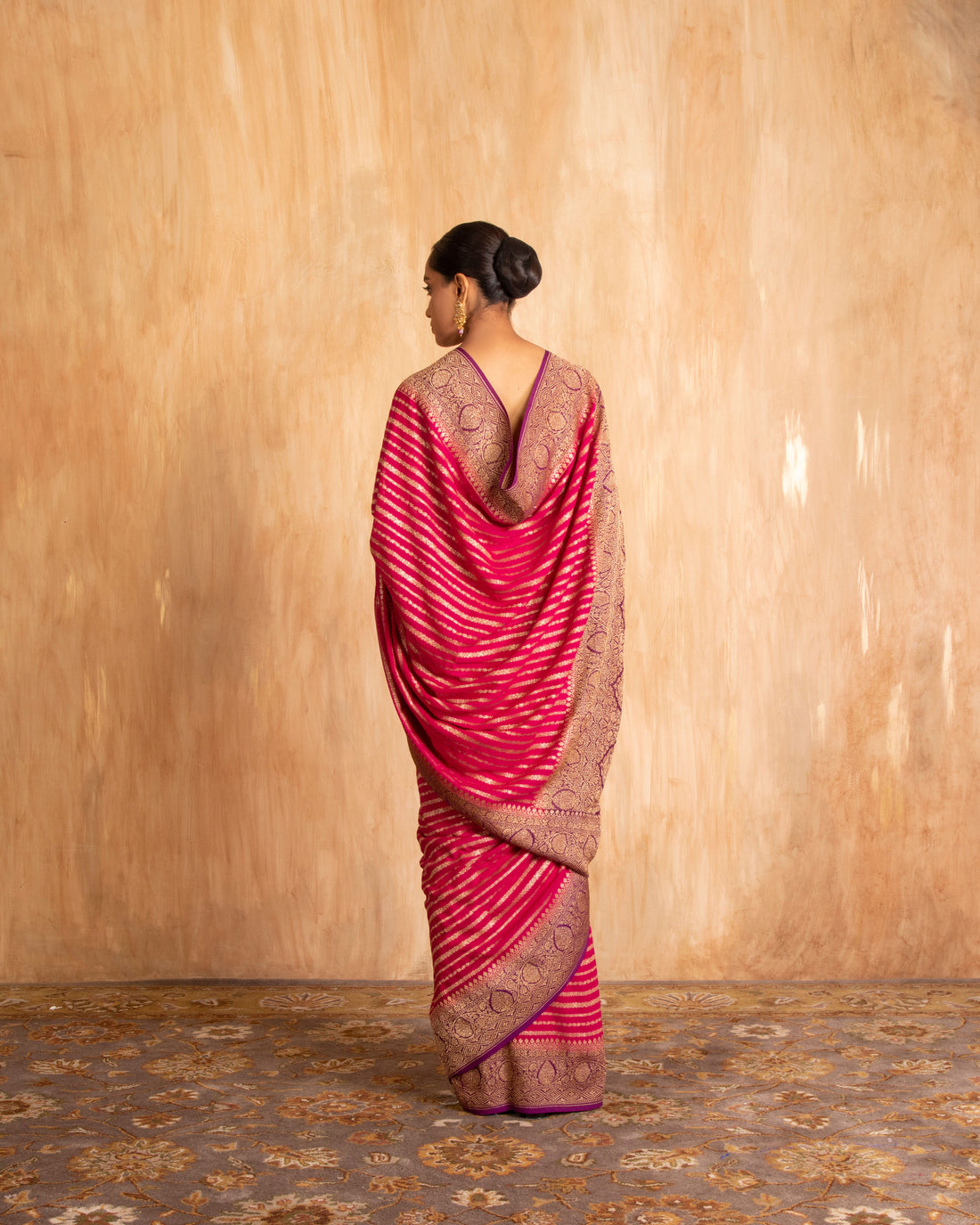 Nitya Zari Stripe Weave Saree Georgette