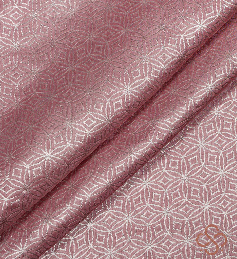 Lavender Plain Brocade Silk Fabric