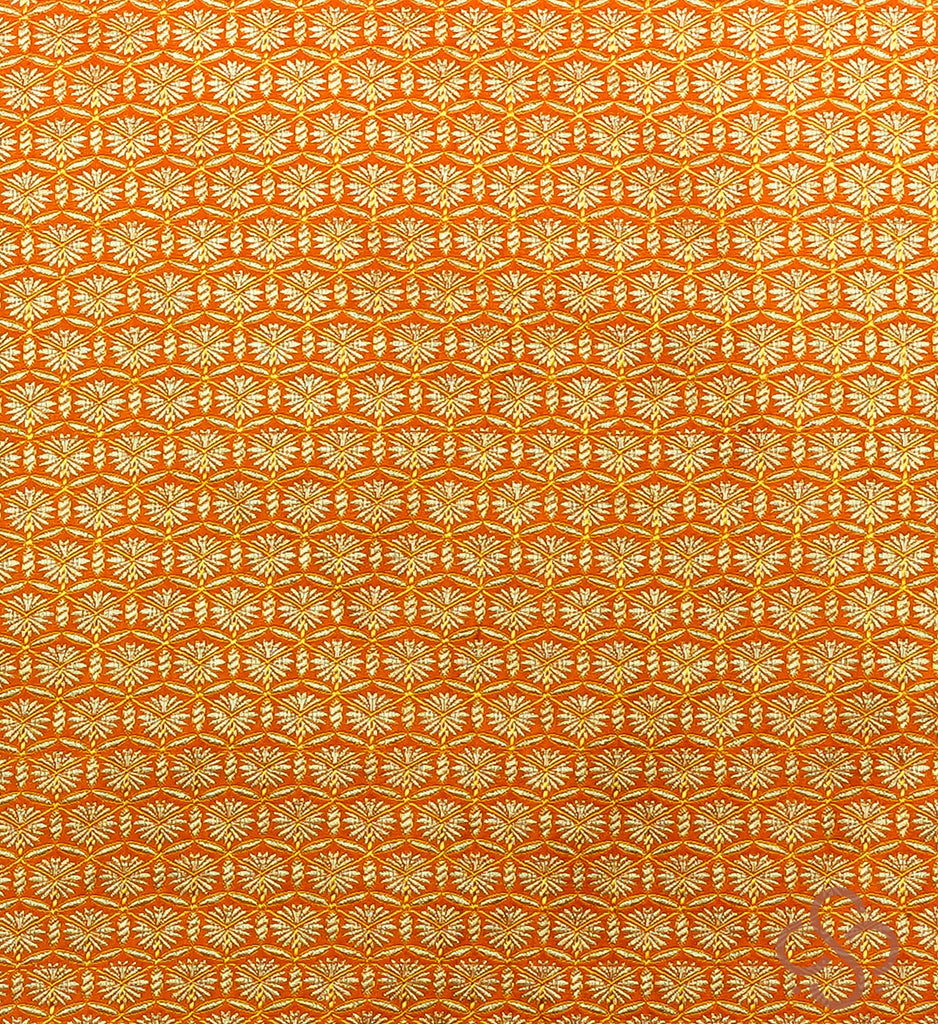Orange Pure Silk  Fabric