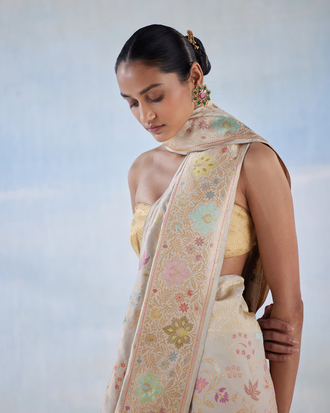 Multicoloured Real Zari Silk Saree