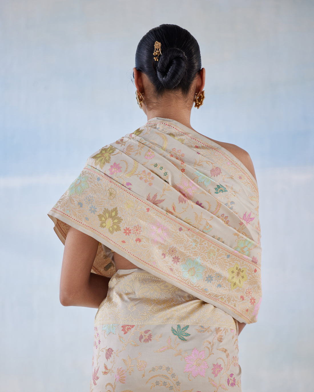 Multicoloured Real Zari Silk Saree