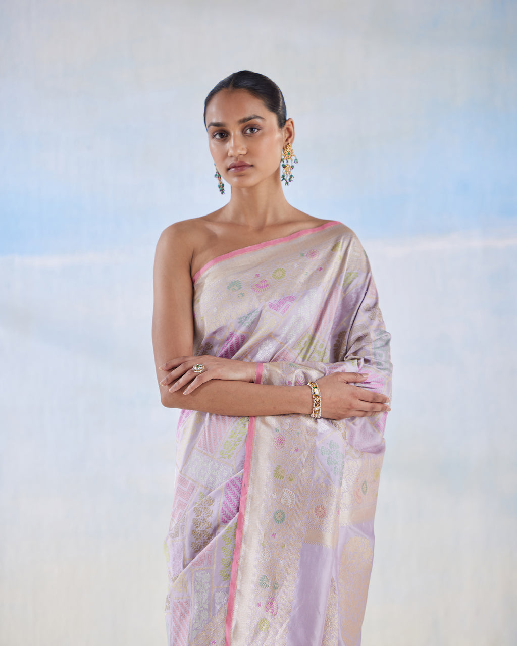 Lilac Luxe Real Zari Silk Saree