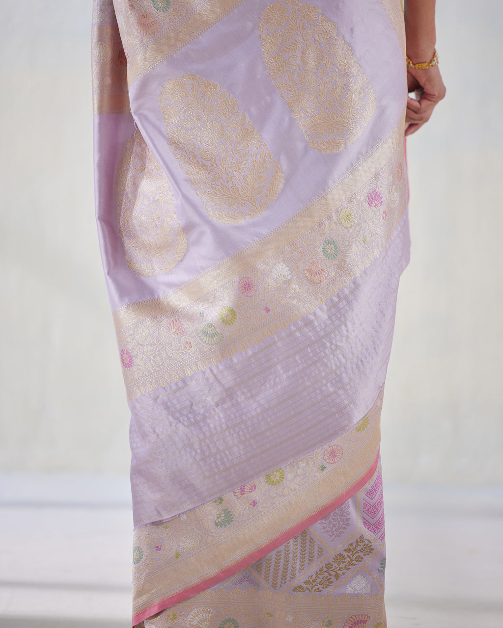 Lilac Luxe Real Zari Silk Saree