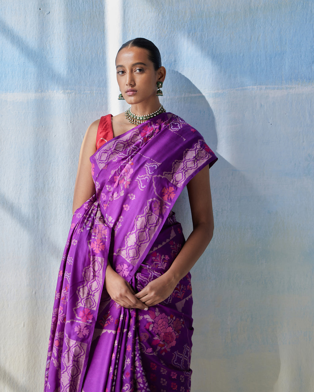 Plum Real Zari Ektara Saree