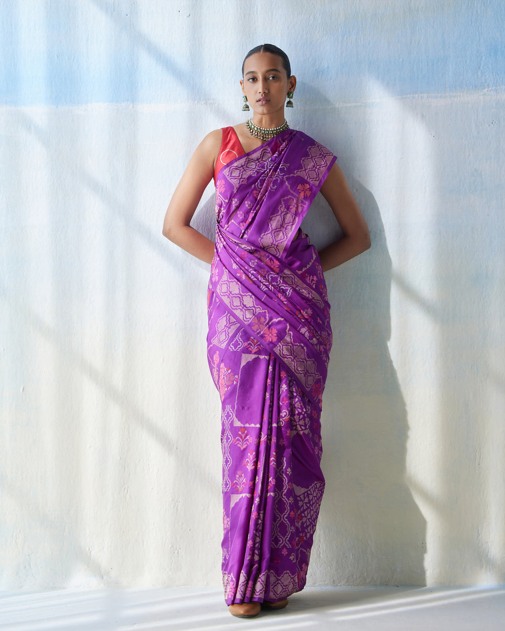 Plum Real Zari Ektara Saree