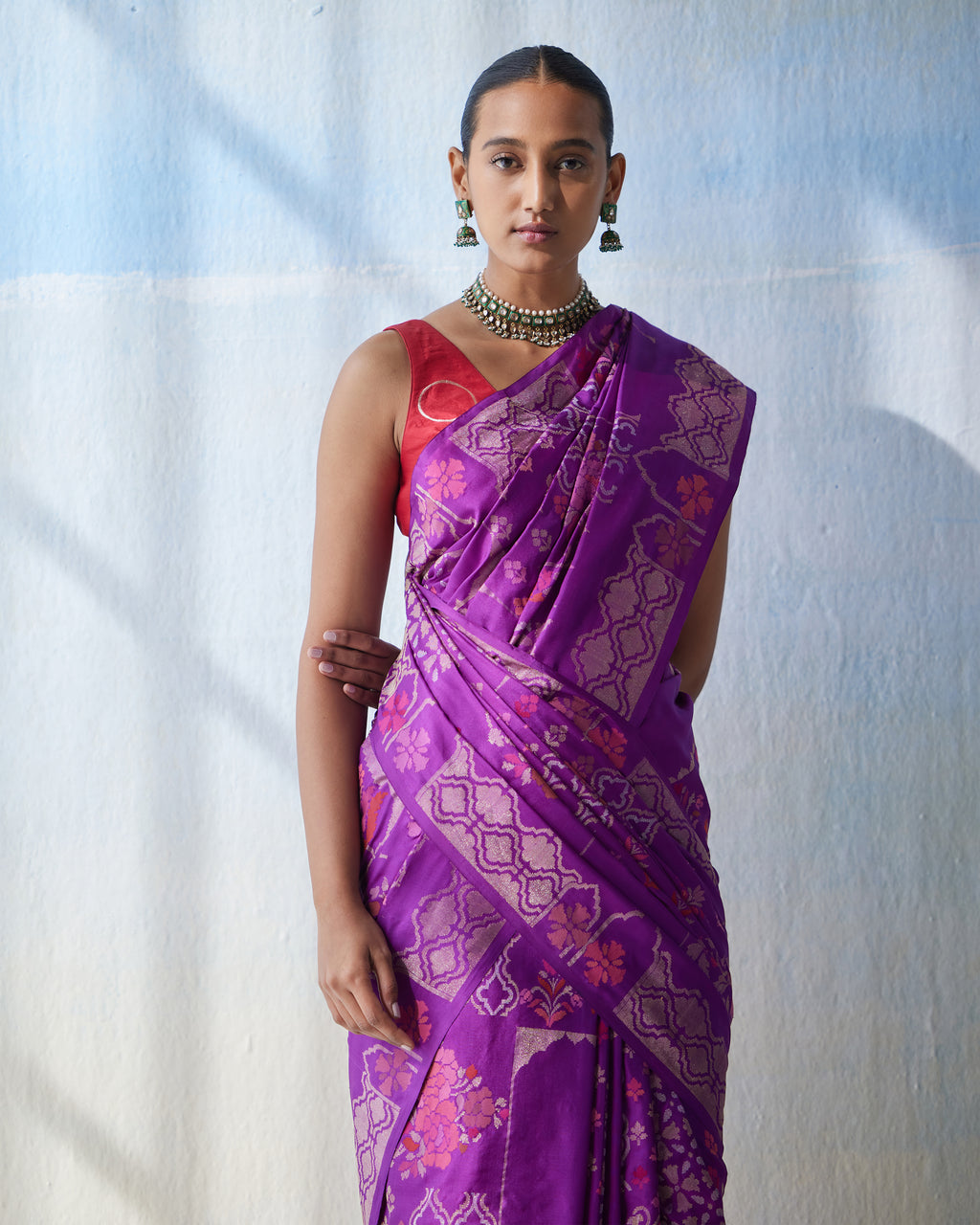 Plum Real Zari Ektara Saree