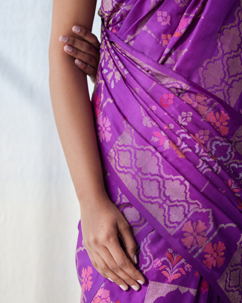 Plum Real Zari Ektara Saree