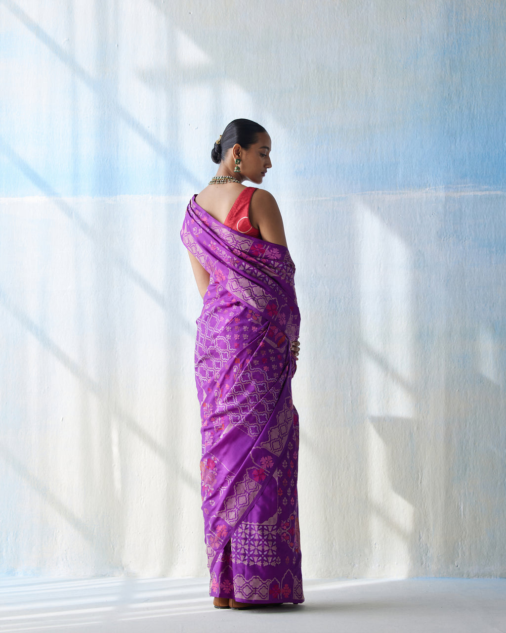 Plum Real Zari Ektara Saree