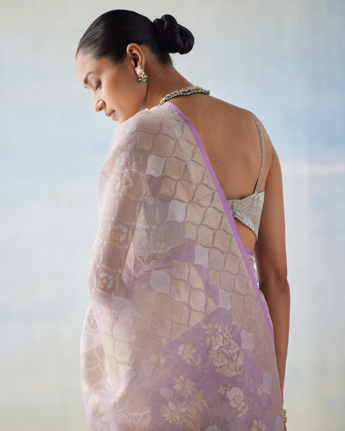 Real Zari Ektara Handwoven Organza Silk Saree