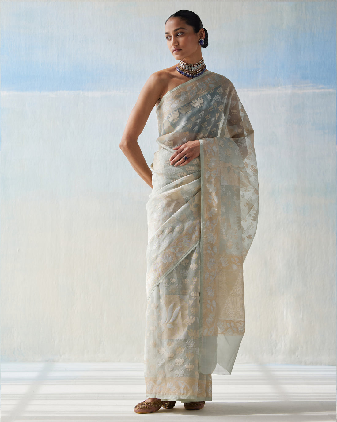 Real Zari Organza Silk Saree