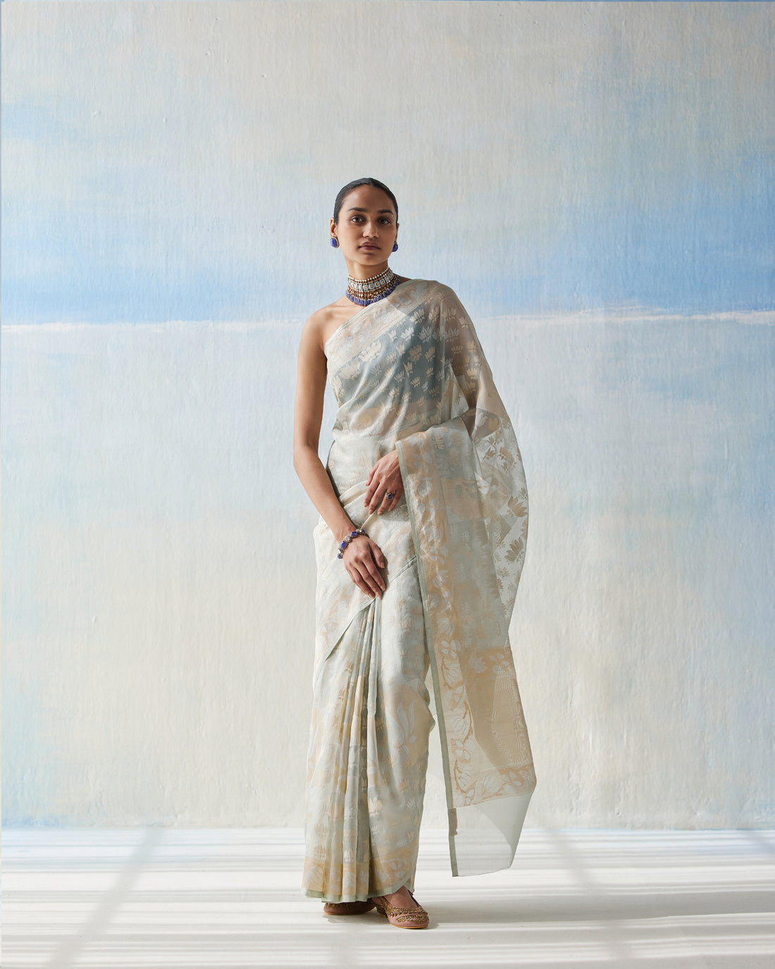 Real Zari Organza Silk Saree